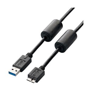 エレコム フェライトコア付きUSB3.0ケーブル(A-microB)/1.0m/ブラック USB3-AMBF10BK