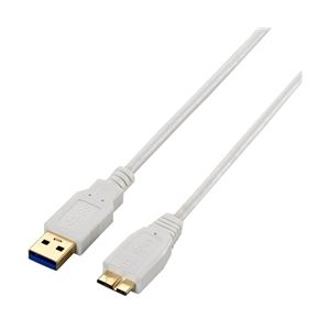 エレコム 極細USB3.0ケーブル(A-microB)/1.5m/ホワイト USB3-AMBX15WH