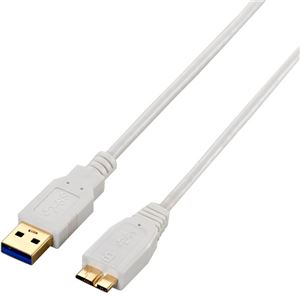 エレコム 極細USB3.0ケーブル(A-microB)/1.5m/ホワイト USB3-AMBX15WH