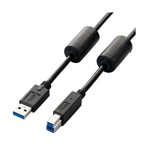 エレコム フェライトコア付きUSB3.0ケーブル(A-B)/2.0m/ブラック USB3-BF20BK