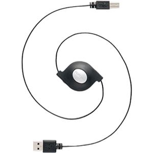 エレコム 巻き取りUSB3.0ケーブル(A-B)/0.7m/ブラック USB3-RL07BK