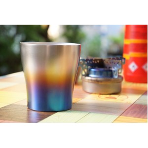 【訳あり・在庫処分】 新潟県燕産 HORIE製 チタン製 二重タンブラー 250cc ファイヤーバーン 中宮虎熊商店限定モデル