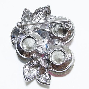 大粒クリスタルブローチ/グリーン