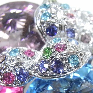 大粒クリスタルブローチ/グリーン