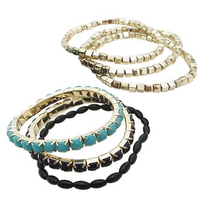 組み合わせ自由♪ゴージャス6連ブレスレット/ターコイズ