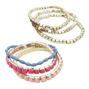 組み合わせ自由♪ゴージャス6連ブレスレット/ピンク