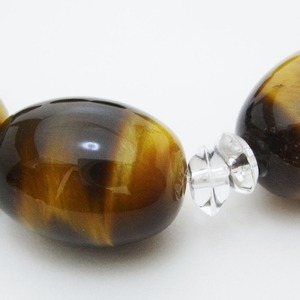 大粒ナツメ型タイガーアイブレスレット（イエロータイガーアイ）