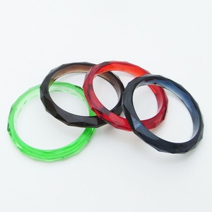 クールなアクリルバングル(スリム・ブラウン)