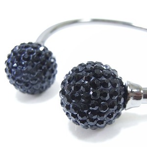 キューブ付フリーサイズバングル/ブラック