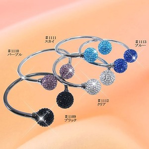 キューブ付フリーサイズバングル/ホワイトパール