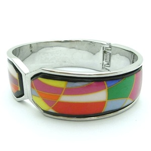 陶器(エマイユ)使いのセパレートバングル/ステンド格子