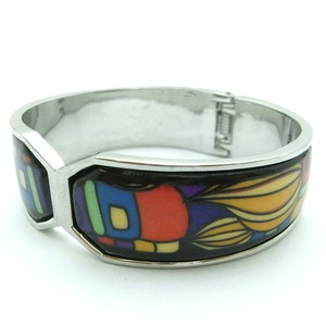 陶器(エマイユ)使いのセパレートバングル/ポップパターンＢ