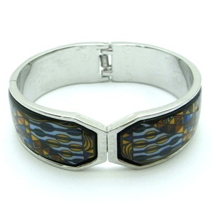 陶器(エマイユ)使いのセパレートバングル/ブルーパターン