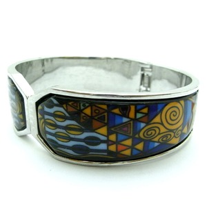 陶器(エマイユ)使いのセパレートバングル/ブルーパターン