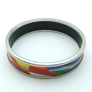 陶器(エマイユ)使いのスリムバングル/ステンド格子