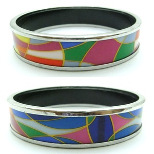 陶器(エマイユ)使いのスリムバングル/ステンド格子