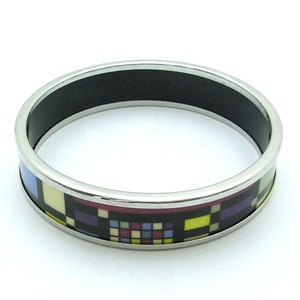 陶器(エマイユ)使いのスリムバングル/スクエア