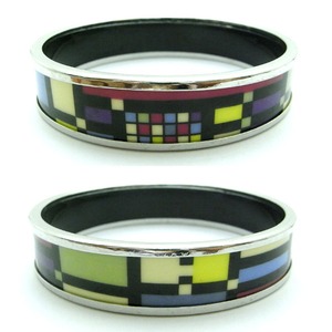 陶器(エマイユ)使いのスリムバングル/スクエア