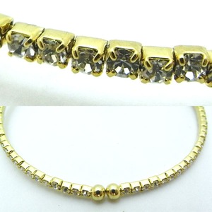 細めバングル仕様♪ジルコニア＆ライン入りイニシャルテニスブレス/B(ブラックライン)