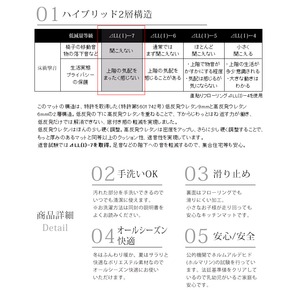 低反発高反発モダンキッチンマット『RC-700』45×120cmブルー