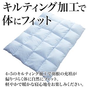 羽根布団5点セット/寝具セット 【ブルー】 掛け布団/敷布団/枕/敷パッド/毛布 オールシーズン対応