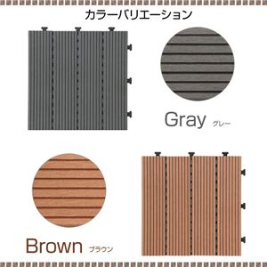 敷き詰めるだけで簡単ウッドデッキに！ジョイント式ウッドパネル【carre-キャレ-】（20枚セット） ブラウン