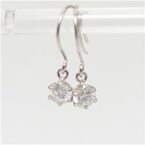 プラチナ0.25ct一粒石ダイヤモンドピアス チャームフックピアス