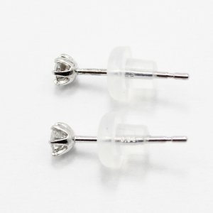 18金ホワイトゴールド0.1ct一粒石ダイヤモンドスタッドピアス