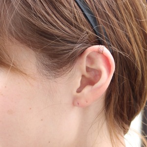 10金ピンクゴールド ピンクトルマリン イヤーカフ