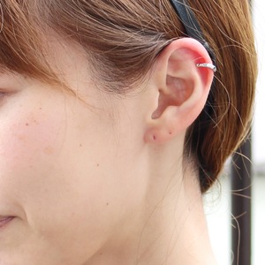 10金ホワイトゴールド シンプルデザイン イヤーカフ