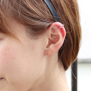 10金ホワイトゴールド シンプルデザイン イヤーカフ