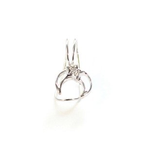 10金ホワイトゴールド 三日月ダイヤモンド イヤーカフ