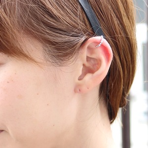 10金ホワイトゴールド カットボールデザイン イヤーカフ