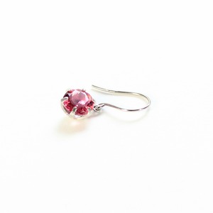 プラチナ ピンクトルマリン 5mm フックピアス 