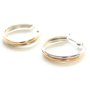 k18 イエロー ホワイト ピンクゴールド フープピアス