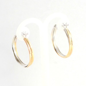 k18 イエロー ホワイト ピンクゴールド フープピアス