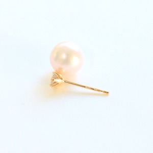 18金 7mmあこや真珠 0.2ct 天然ダイヤモンドピアス パールピアス