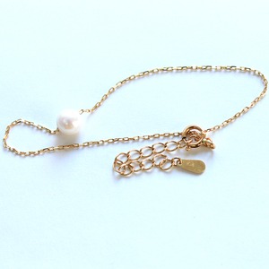 18金 アコヤ真珠 アズキチェーン ブレスレット