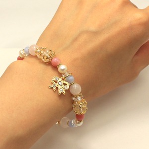 リボンチャーム付き 良縁 縁切り ブレスレット 約16cm 