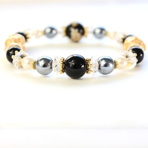 オニキス 水晶 桜 ブレスレット 16cm 