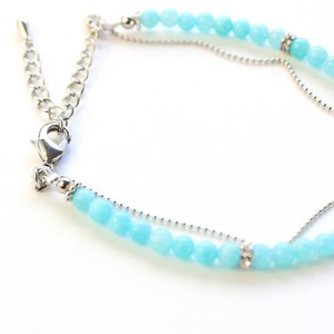 アマゾナイト 二連 デザイン ブレスレット