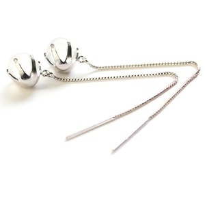 ホワイトゴールド 2ct ムーンストーン チェーン ピアス 6月 誕生石