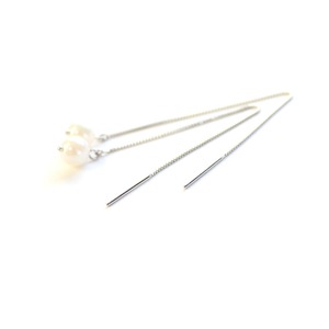 プラチナ アコヤ真珠 チェーンピアス