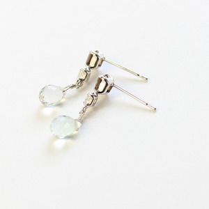 ホワイトゴールド スモーキークォーツ ホワイト トパーズ グリーン アメジスト スタッドピアス 