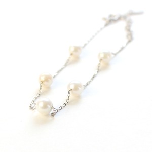 プラチナ アコヤ真珠 ステーションブレスレット