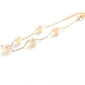 18金 イエローゴールド アコヤ真珠 ステーションブレスレット