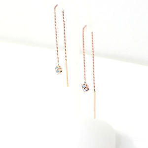 ピンクゴールド 誕生石 ブルートパーズ チェーンピアス