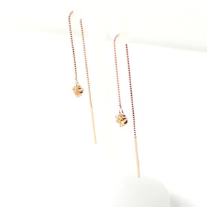 ピンクゴールド 誕生石 シトリン チェーンピアス