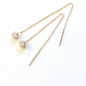 k18 イエローゴールド ダイヤモンド 0.3ct アメリカン チェーンピアス
