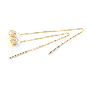 k18 イエローゴールド ダイヤモンド 0.3ct アメリカン チェーンピアス